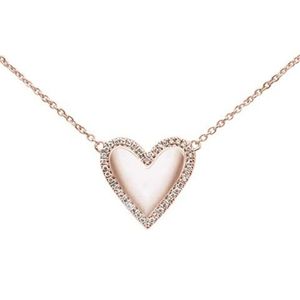 .09ct 14kt rose gold diamond heart pendant necklac